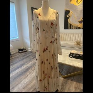 Wilfred floral pleated wrap dress